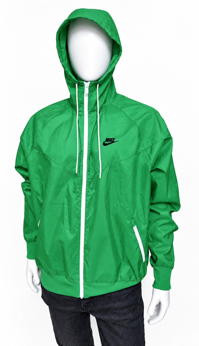 Nike Sportswear Windrunner Jacket Mens L Green White Hooded Windbreaker DA0001-3